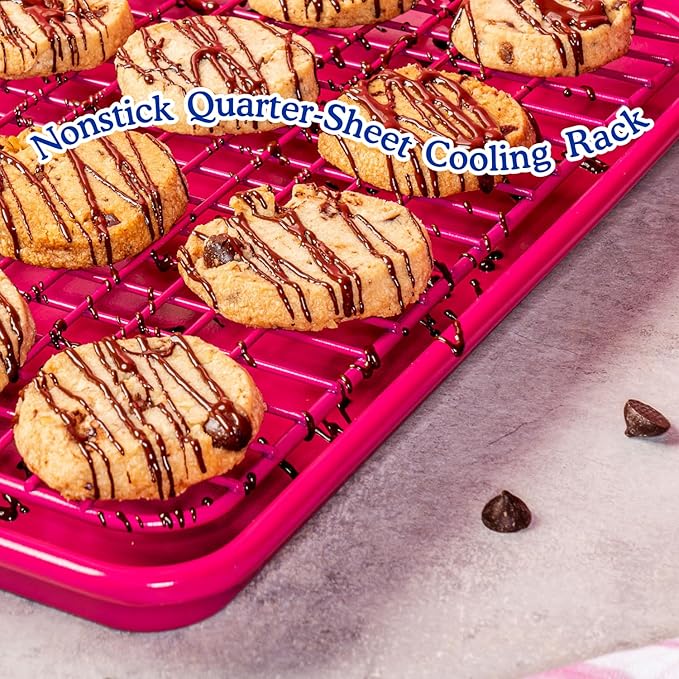 Great Jones Little Chill Wire Cooling Rack (Blueberry) | Nonstick Baking Rack, Heavy-Duty Aluminized Steel | Fits Quarter-Sheet Pans for Cooking and Baking | Oven-Safe 450°F, Dishwasher-Friendly