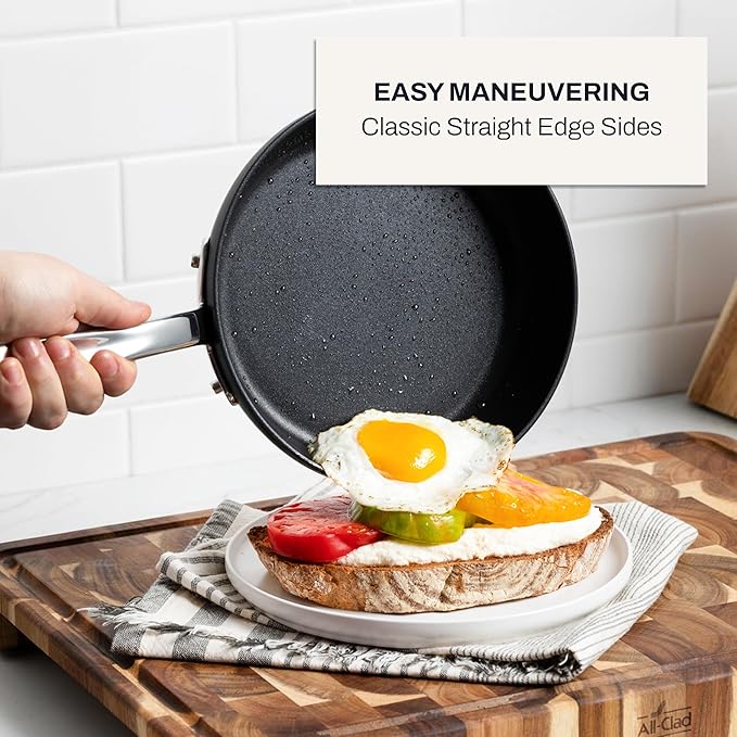 All-Clad HA1 Hard Anodized Nonstick Cookware Set 13 Piece Induction Oven Broiler Safe 500F, Lid Safe 350F Pots and Pans Black