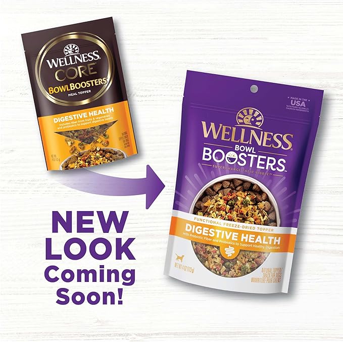 Wellness CORE Bowl Boosters Digestive Health Dog Food Topper, 4 Ounce Bag (Pack of 2)