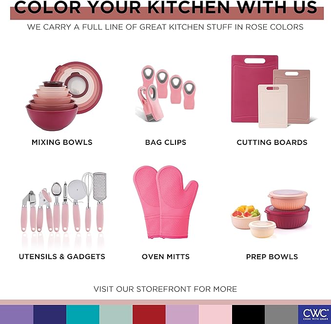 COOK WITH COLOR Glass Measuring Cups - Ideal for Cooking and Baking, Pink