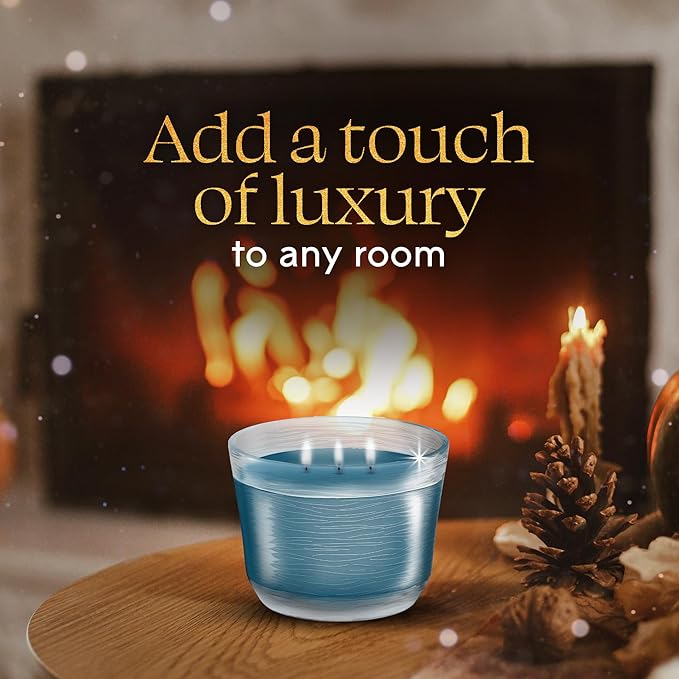 Glade 3-Wick Scented Candle Jar, Embers & Sandalwood, Air Freshener Infused with Essential Oils, 6.8 Oz, 3 Count