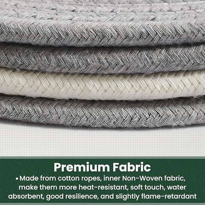 8 Inch Trivets for Hot Dishes, Hot Pots and Pans, Thick Heat Resistant Large Coaster for Kitchen, Hot Pads, Kitchen Essentials, Kitchen Decor for Table & Countertop with Storage Basket, 5 Pcs