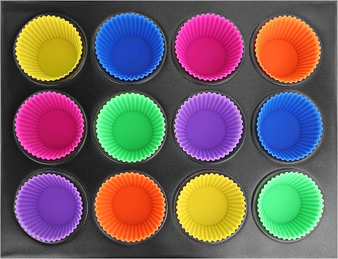 New Star Foodservice 44270 Reusable Silicone Baking Cups and Cupcake Liners, Set of 24