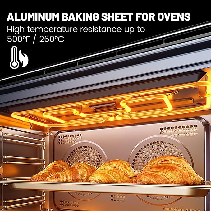 6 Pack 15" × 21" Baking Sheet Pan Aluminum Commercial cookie sheets for baking