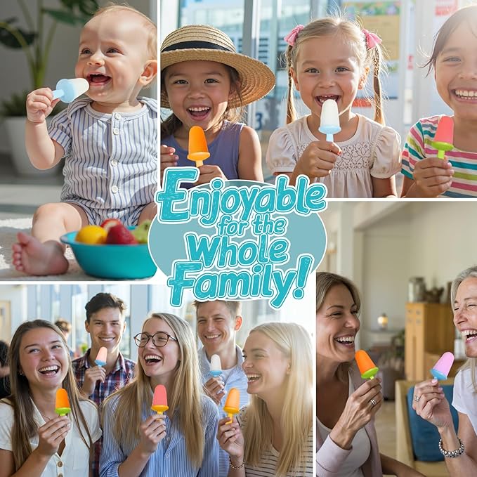 Miaowoof Silicone Popsicles Molds for Toddlers, 6-Cavity Non-BPA Premium Silicone Small Popsicle Molds, Ice Pop Mold with 6 Colorful Reusable Sticks for Kids (Blue)