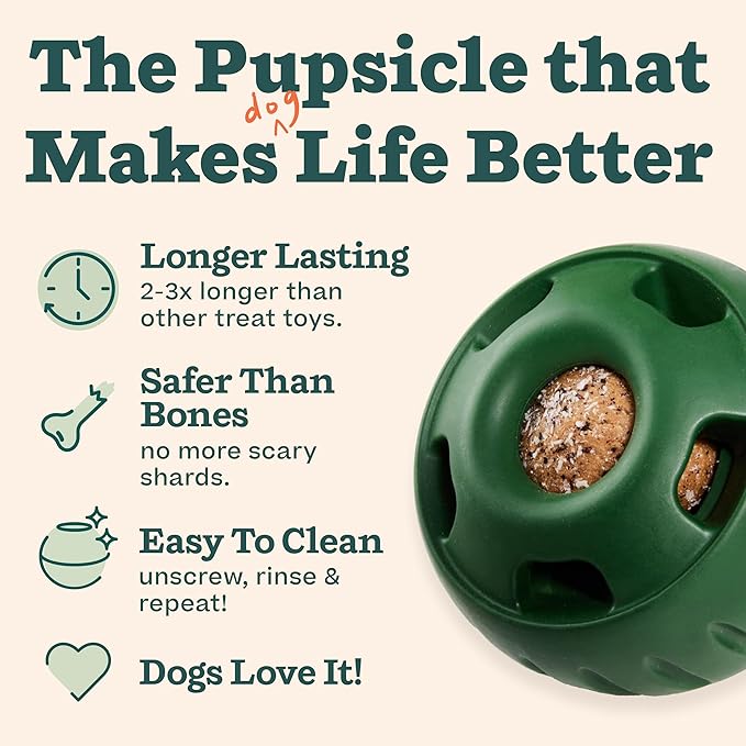 WOOF Pupsicle and Treat Tray - Long-Lasting Interactive Dog Toys and Silicone Dog Treat Mold - Keep Your Pup Busy - Easy to Clean - Toys for Medium and Large Dogs 25-75 lbs