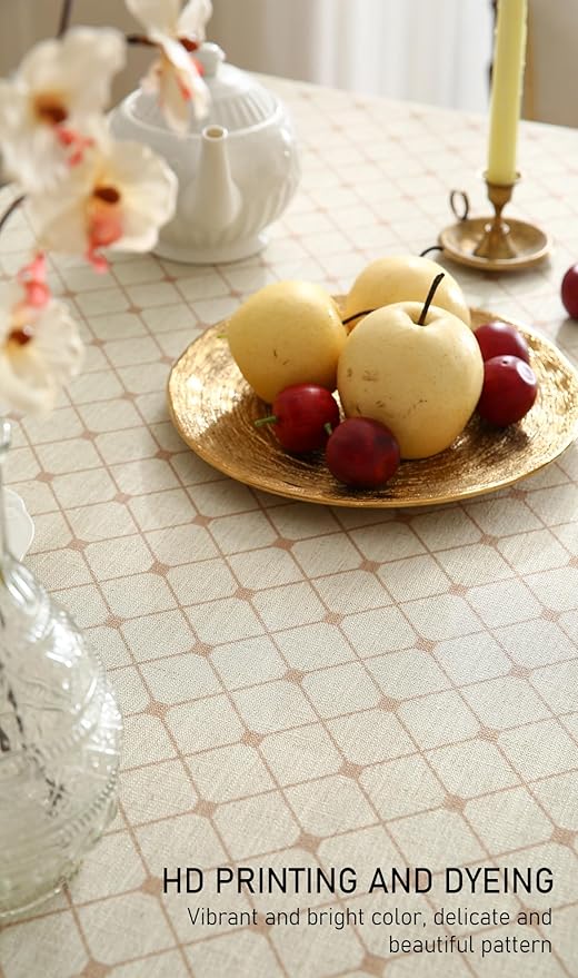 ISAENNE Designer Vintage Linen Floral Small Square Tablecloth,Fall Colorful Modern Table Cloth,Anti-Wrinkle Decor Tablecloths for Dining Thanksgiving Kitchen Christmas,55"*55"-Bertina E