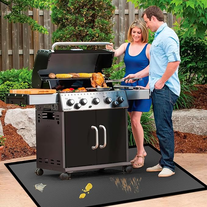 48 ×30 inches Under Grill Mat / Fire Pit Mat Fireproof Waterproof Oil-Proof, Fireproof Mat Fireplace Mat BBQ Mat Protect Mat for Deck Patio Grass Outdoor Charcoal, Flat Top, BBQ Smokers, Gas Grills