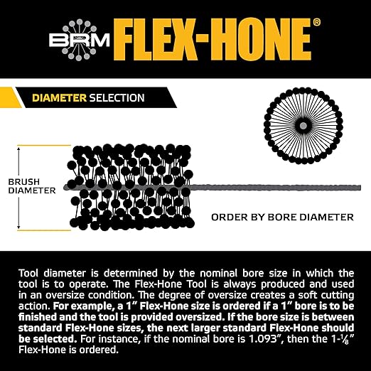 Brush Research BC3412 FLEX-HONE®, 3/4" (19mm) Diameter, 120 Grit, Silicon Carbide, For Mild Steel, Stainless Steel, Cast Iron and Softer Ferrous Materials