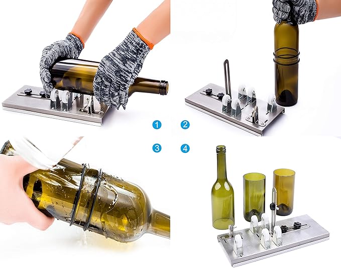 Glass Bottle Cutter, Upgraded Bottle Cutting Tool Kit, DIY Machine for Cutting Wine, Beer, Liquor, Whiskey, Alcohol, Champagne, Bottle Cutter for Round Bottle by Camdios