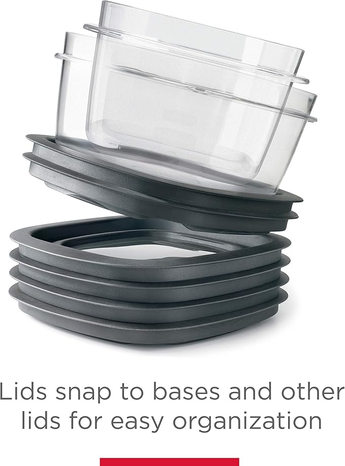 Rubbermaid Premier Food Storage Container, 10 Piece Set, Grey, BPA-Free, Microwave & Dishwasher Safe