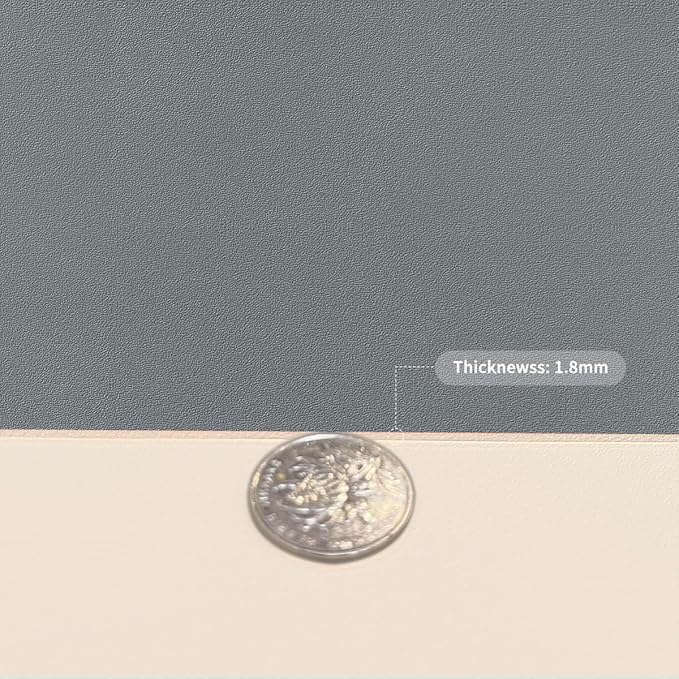 Leather Dresser Cover,1.8mm Thick,10x43 Inch,Dresser Protector Top,Dresser Top Protector,Dresser Cover Top,Dresser Top Cover,Dresser Cover Top for Bedroom.(Off White+Light Gray,10x43)