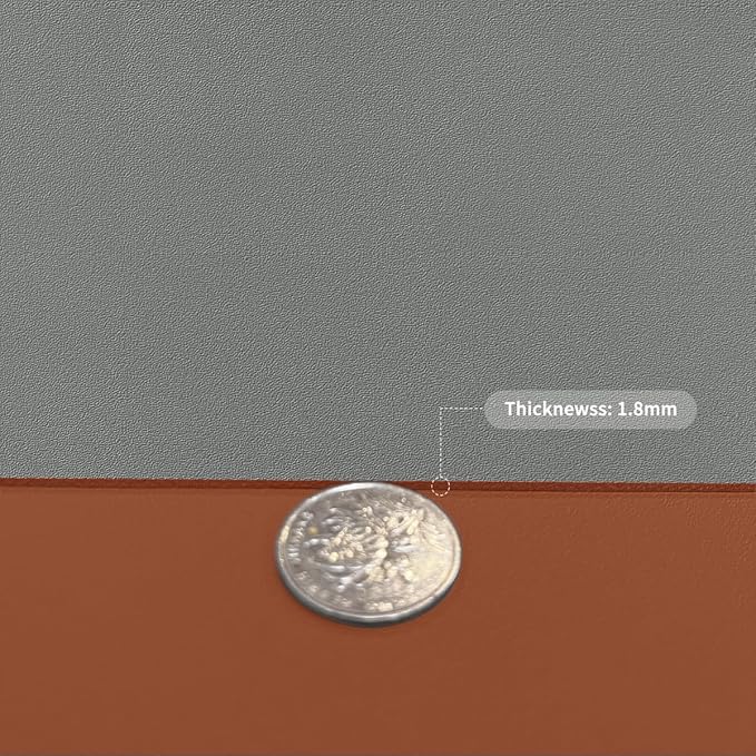 Leather Dresser Cover,1.8mm Thick,14x78 Inch,Dresser Protector Top,Dresser Top Protector,Dresser Cover Top,Dresser Top Cover,Dresser Cover Top for Bedroom.(Brown+Gray,14x78)