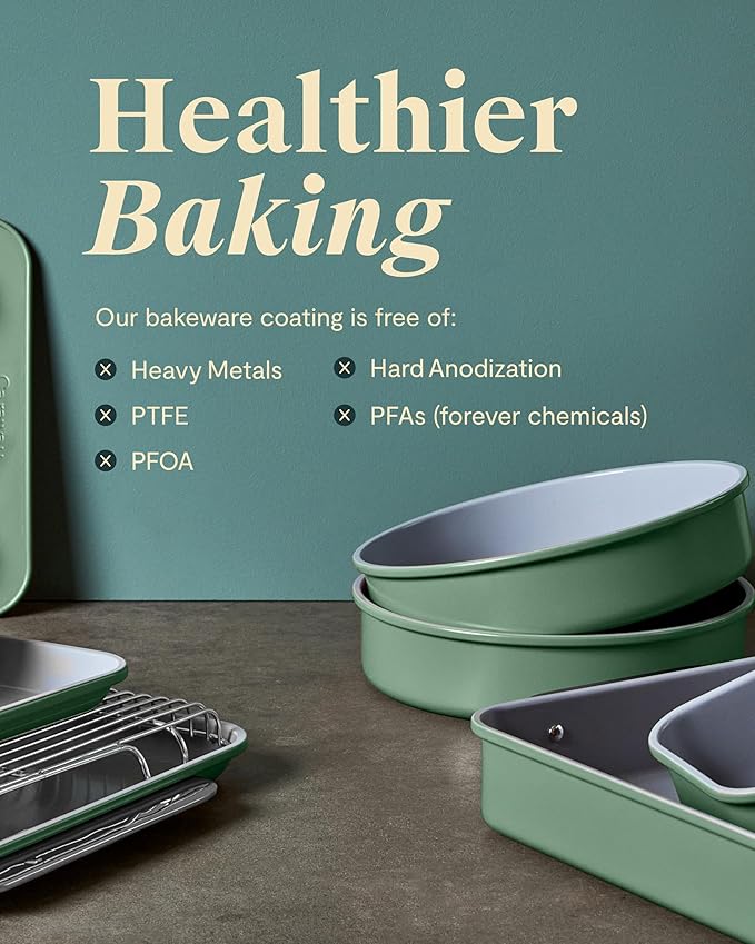 Caraway Non-Stick Ceramic 12-Cup Muffin Pan Duo - Naturally Slick Ceramic Coating - Non-Toxic, PTFE & PFOA Free - Perfect for Cupcakes, Muffins, and More - Sage