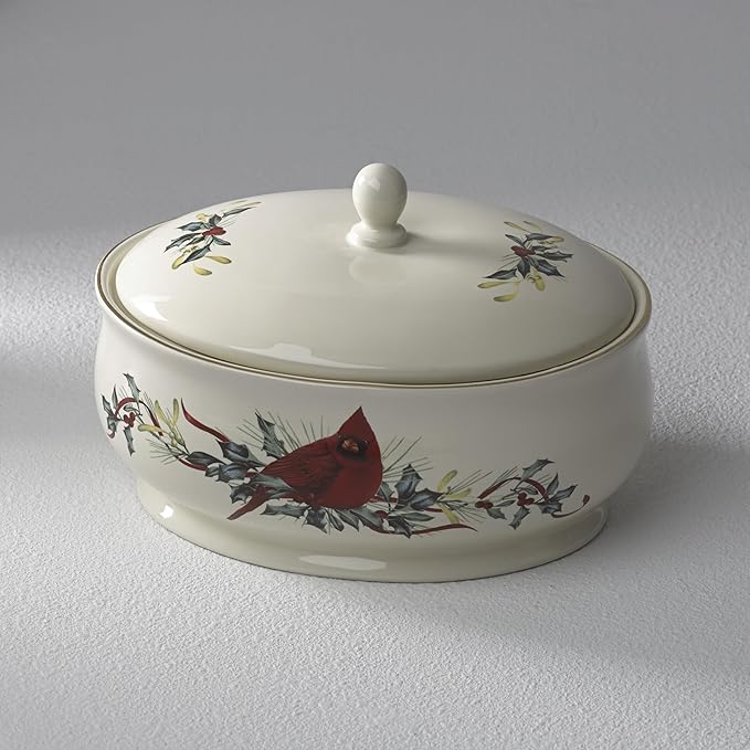 Lenox 870601 Winter Greetings Covered Dish, Christmas & Holiday Hosting