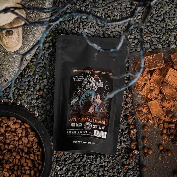 Bones Coffee Company Favorite Flavors Sample Pack Box Set with Specialty Coffee Mug, 5 Assorted Single-Origin Low Acid Medium Roast Arabica Beans Flavored Coffee Gifts, 4 oz Pack of 5 Whole Bean