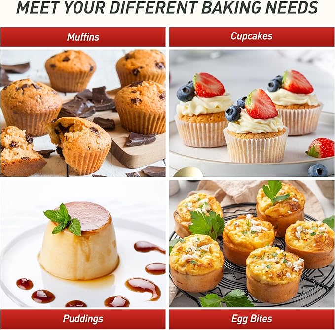 2 Pack 12 Cups Silicone Muffin Pan with Metal Reinforced Frame Regular Size Silicone Molds Cupcake Cake Baking Pans Cookie Baking Chocoflan Cupcake Mold Muffin Tray Dishwasher Safe BPA Free