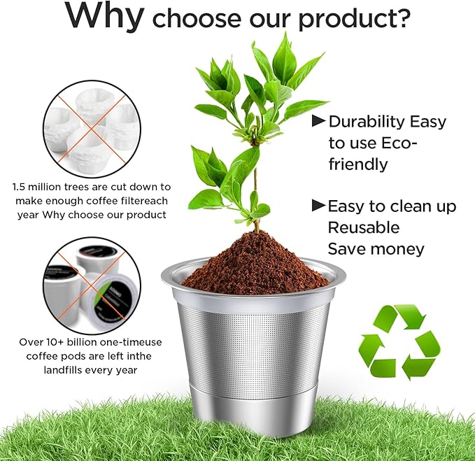 Reusable k Cups for keurig 2.0 1.0,Universal stainless steel Refillable k Cups Filter Use for Keurig all most of coffee Makers brewers(4pack)…
