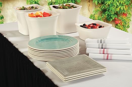 Carlisle FoodService Products Grove Reusable Plastic Plate Appetizer Plate with Rim for Home and Restaurant, Melamine, 7 Inches, Buff, (Pack of 12)