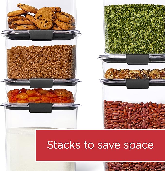 Rubbermaid Brilliance Pantry Airtight Food Storage Container, BPA-Free 7.8 Cup, Ideal for Brown Sugar - Efficient, Leak-Proof and Dishwasher-safe