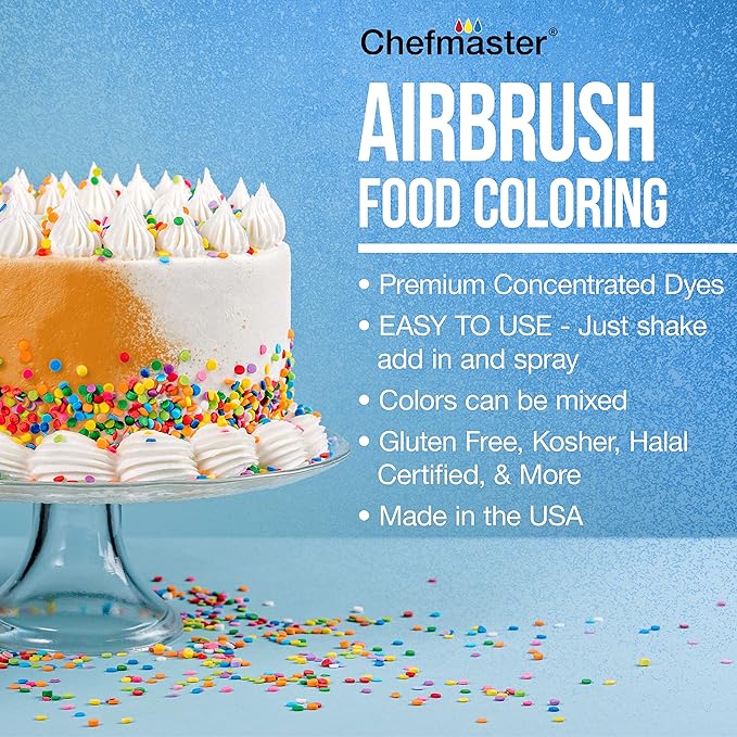 U.S. Cake Supply - Complete Cordless Handheld Airbrush Cake Decorating System, Professional Kit with a Full Selection of 24 Vivid Airbrush Food Colors - Decorate Cakes, Cupcakes, Cookies & Desserts