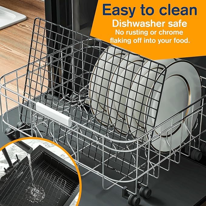 2PCS Cooling Racks for Cooking and Baking - 10" x 15"Heavy Duty Stainless Steel Wire Rack for Baking, Grilling, Roasting - Oven & Dishwasher Safe - Fits Jelly Roll Sheet Pan（Black）
