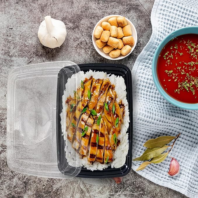 Ruthy's Outlet Meal Prep Containers W/Lids -Square Food Storage – BPA-Free| Stackable | Microwave | Freezer & Dishwasher Safe | Reusable Lunch Bento Box Portion Control & Planning (15 Pack, 12 oz)
