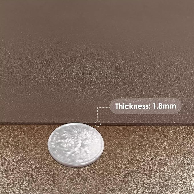 Leather Table Cover,1.8mm Thick,42x84 Inch Table Protector,Table Protector for Dining Room Table,Dining Table Cover,Waterproof Table Cover.(Mud Color+Champagne Gold,42x84)