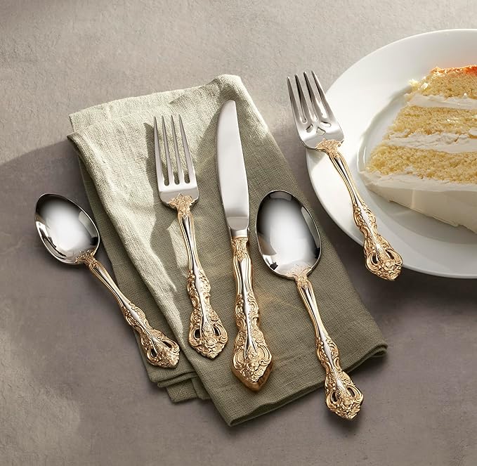 Oneida F100005A Golden Michelangelo 5 Piece Fine Flatware Set, Service For 1