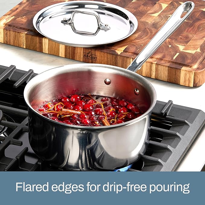 All-Clad D3 Stainless Steel Cookware Set - 10-Piece Pots and Pans Set, Induction, Oven Broiler Safe 600F - Includes Frying Pans, Saucepan, Sauté-Pan, Stockpot, Professional Cookware - Stainless Steel