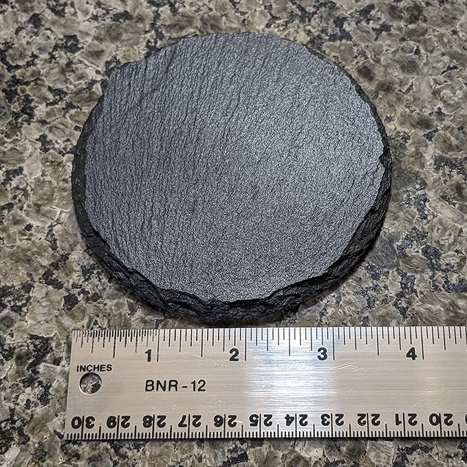 Coast in Style: Rustic Slate Coasters with Motorcycle Design - Round Slate - Set of 4