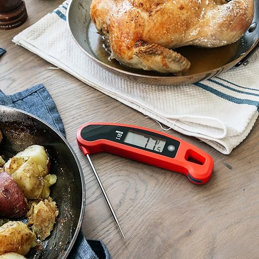 Lavatools Javelin® PRO Duo Ultra-Fast 2-Second Professional Digital Instant Read Meat Thermometer for Grill and Cooking, Auto-Rotating Backlit Display, IP65 Water Resistant – Olive